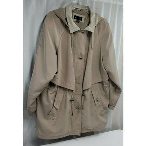 Vintage Braetan Women's Beige Size X-Large Rain Coat Jacket Detachable Hood